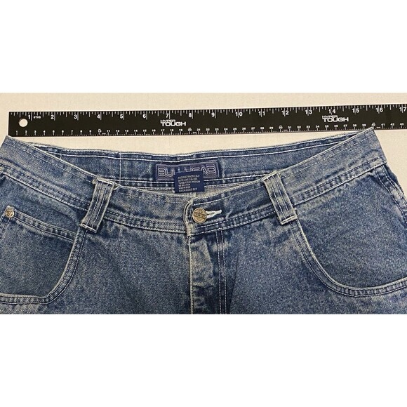 Vintage Y2K Bullhead 31x28 Baggy Loose Fit Wide Leg Faded Stonewash Denim Jeans - Picture 5 of 16